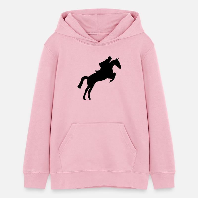 Horse Jumping - Sweat à capuche ado bio Stanley/Stella - rose pâle