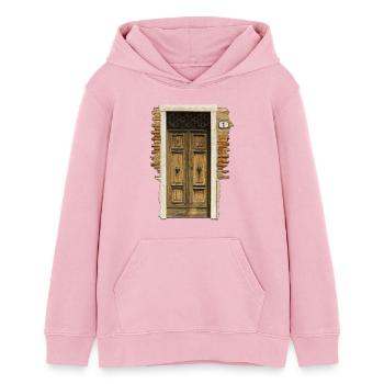 1st birthday door Venice - Teens Organic Hoodie by Stanley/Stella - cotton pink - Front - AI Model Teenager Female dark (150cm)