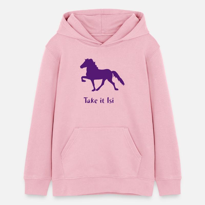 Islandpferd - Take it Isi - Sweat à capuche ado bio Stanley/Stella - rose pâle