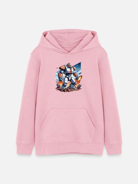 8-Bit Warrior - Teenager Organic Hoodie Mini Cruiser von Stanley/Stella - Hellrosa