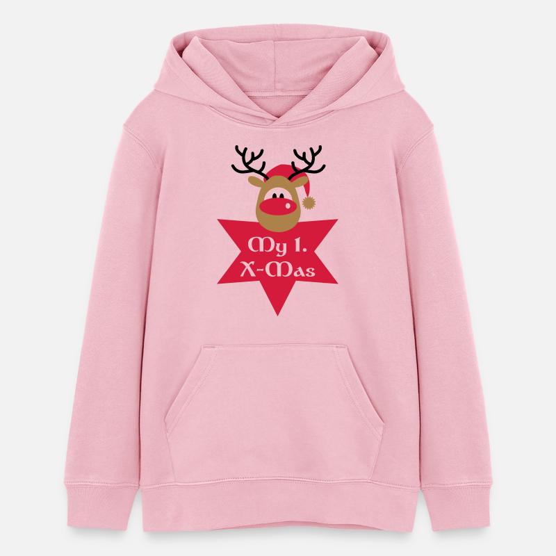 mon premier Noël - Sweat à capuche ado bio Stanley/Stella - rose pâle