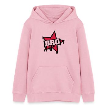 Bro Star - Teens Organic Hoodie by Stanley/Stella - cotton pink - Front - AI Model Teenager Female dark (150cm)