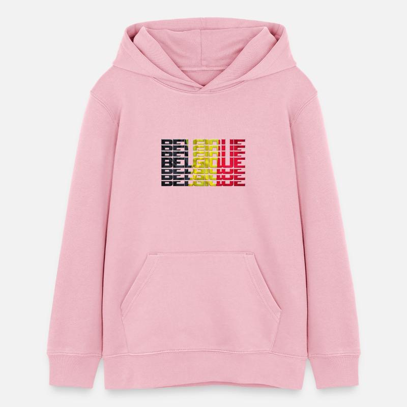 Drapeau belge - Sweat à capuche ado bio Stanley/Stella - rose pâle