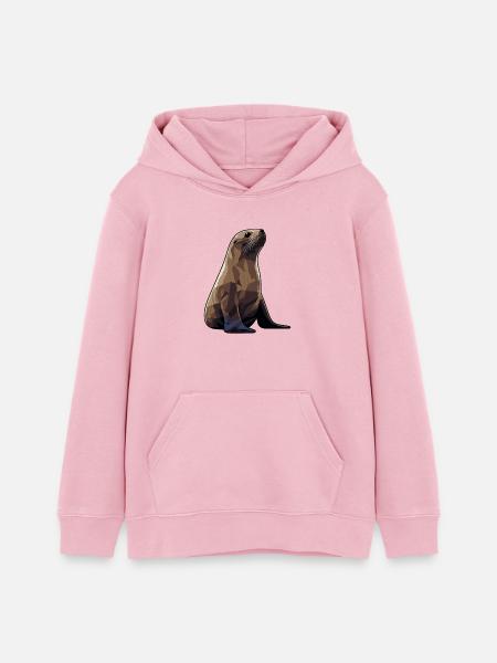 Seehund Tier Seelöwe - Teenager Organic Hoodie Mini Cruiser von Stanley/Stella - Hellrosa
