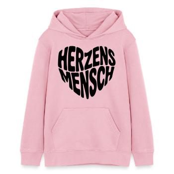 Herzensmensch Herzform - Teenager Organic Hoodie Mini Cruiser von Stanley/Stella - Hellrosa - Vorne - AI Model Teenager Female dark (150cm)