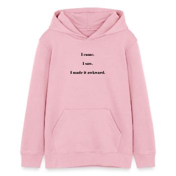 i cam i saw - Teenager Organic Hoodie Mini Cruiser von Stanley/Stella - Hellrosa - Vorne - AI Model Teenager Female dark (150cm)