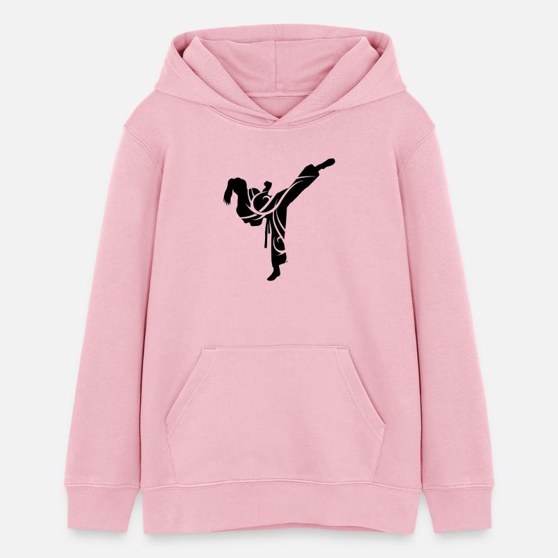 Tribal karate female - Sweat à capuche ado bio Stanley/Stella - rose pâle