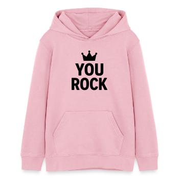 Du rockst motivierendes Zitat - Teenager Organic Hoodie Mini Cruiser von Stanley/Stella - Hellrosa - Vorne - AI Model Teenager Female dark (150cm)
