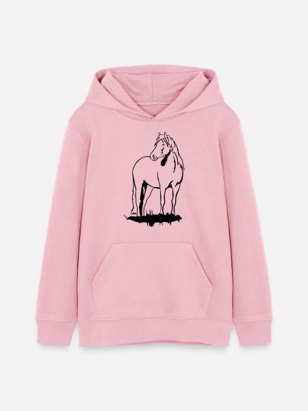 Haflinger Pony - Teenager Organic Hoodie Mini Cruiser von Stanley/Stella - Hellrosa