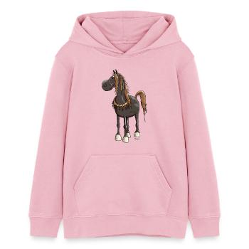 Cheval Arabe Mignon - Chevaux - Sweat à capuche ado bio Stanley/Stella - rose pâle - Devant - AI Model Teenager Female dark (150cm)