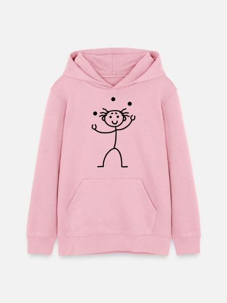 Strichmännchen - jonglieren - Teenager Organic Hoodie Mini Cruiser von Stanley/Stella - Hellrosa