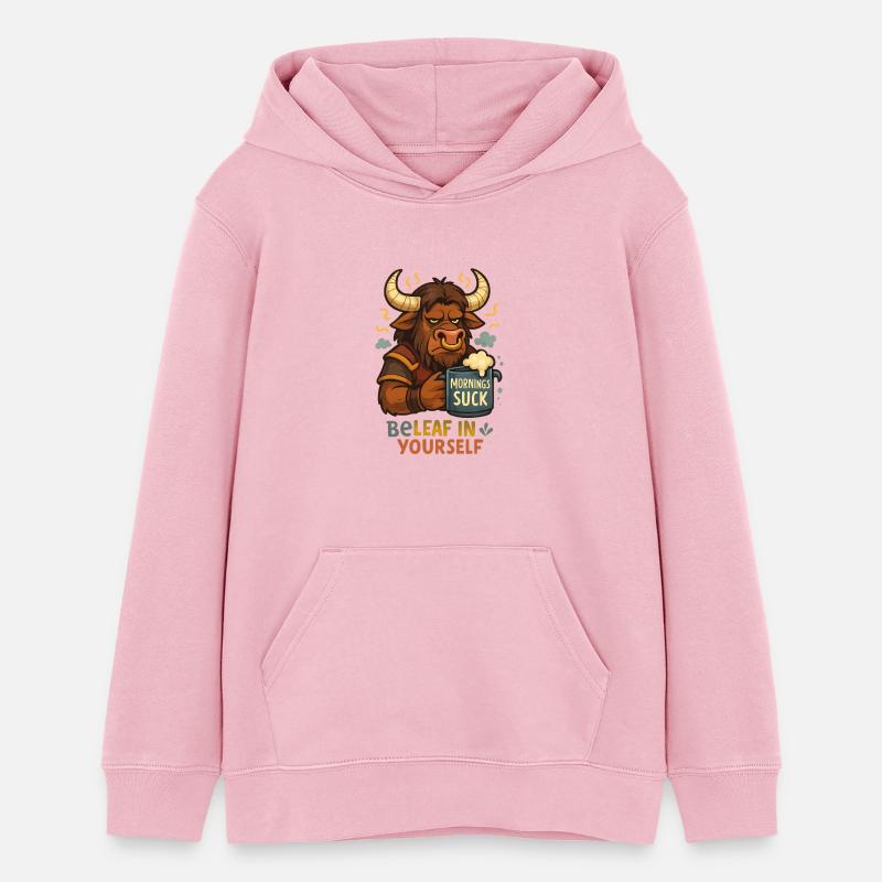 Sois une feuille en toi-même, Tauren - Sweat à capuche ado bio Stanley/Stella - rose pâle