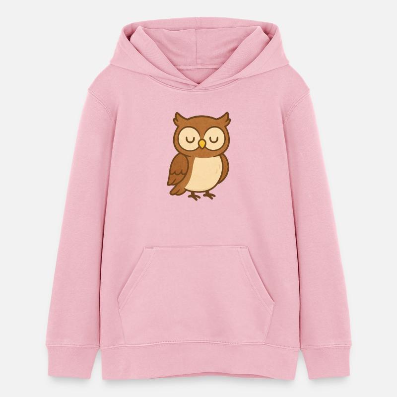 Hibou - Sweat à capuche ado bio Stanley/Stella - rose pâle