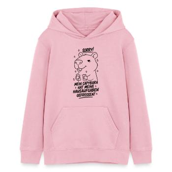 Sorry! Capybara hat meine Hausaufgaben gefressen - Teenager Organic Hoodie Mini Cruiser von Stanley/Stella - Hellrosa - Vorne - AI Model Teenager Female dark (150cm)
