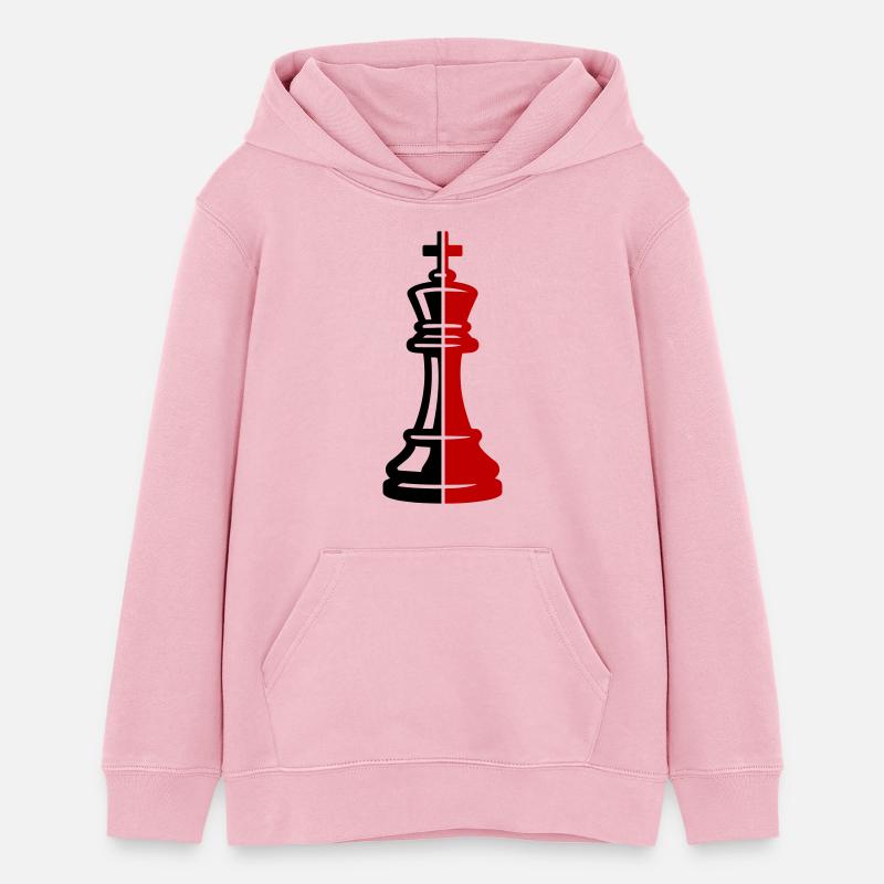 Pièce du roi des échecs - Sweat à capuche ado bio Stanley/Stella - rose pâle