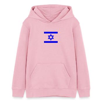 Israël - Sweat à capuche ado bio Stanley/Stella - rose pâle - Devant - AI Model Teenager Female dark (150cm)