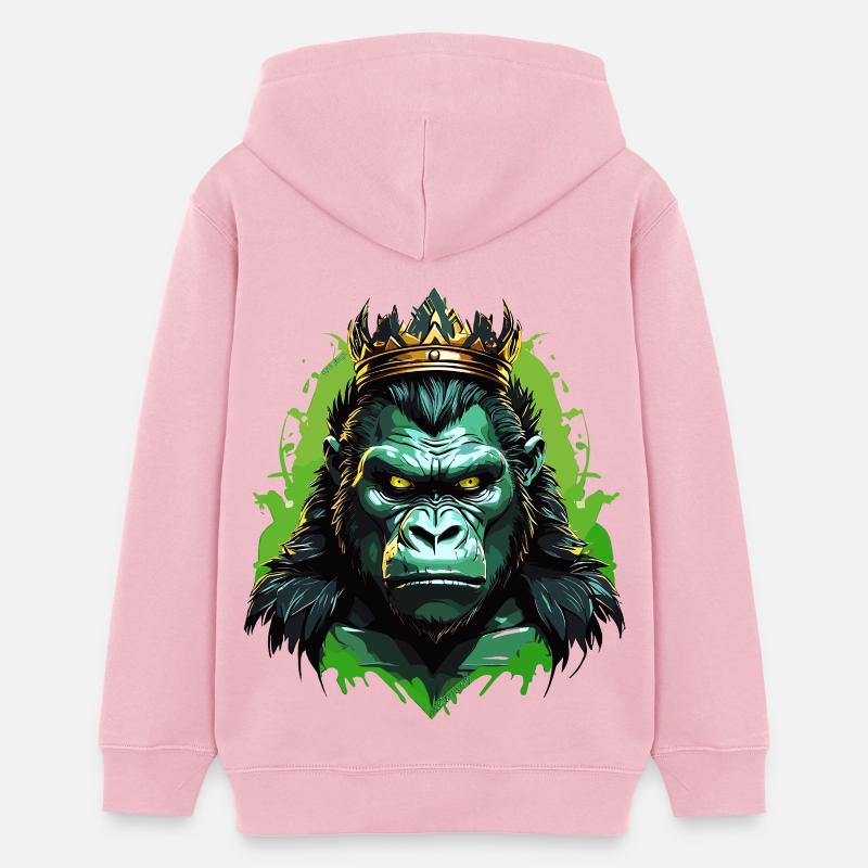 Gorille - Sweat à capuche ado bio Stanley/Stella - rose pâle