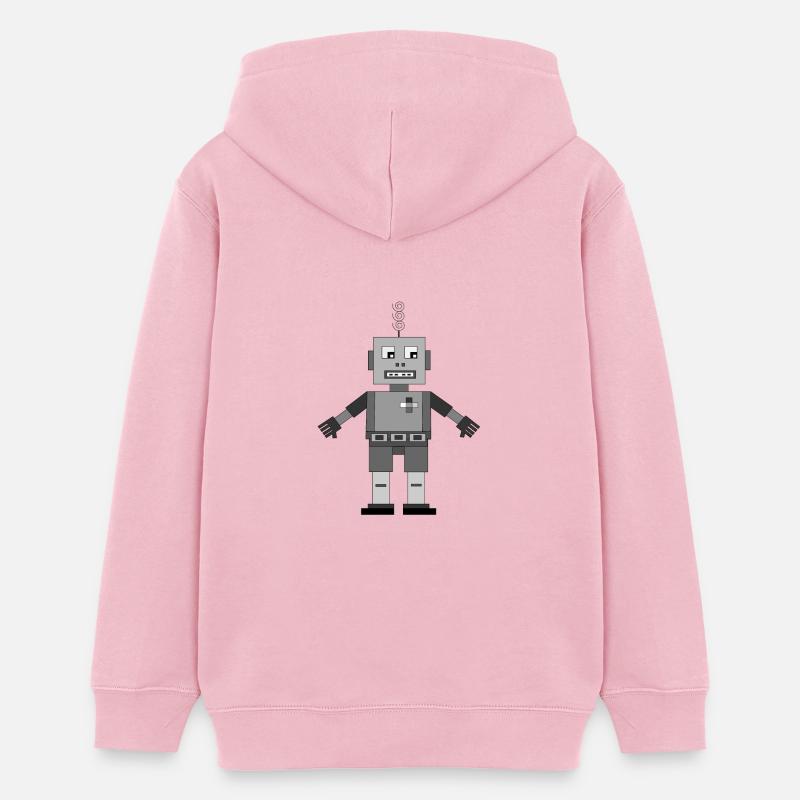 Robert, le robot - Sweat à capuche ado bio Stanley/Stella - rose pâle