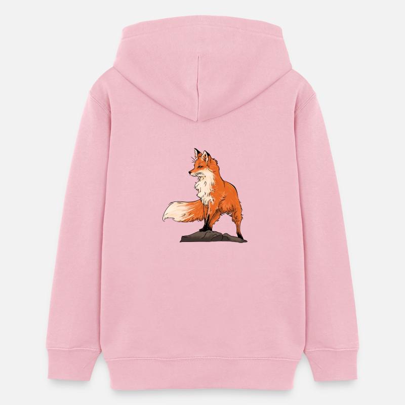 Beau renard - Sweat à capuche ado bio Stanley/Stella - rose pâle