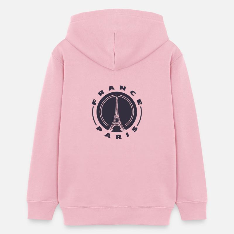 Tour Eiffel Paris - Sweat à capuche ado bio Stanley/Stella - rose pâle