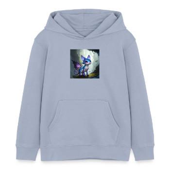 Chat extraterrestre avec des ailes, Fantastique - Sweat à capuche enfant bio Stanley/Stella - lavande-violet - Devant - AI Model Kid Female (0cm)