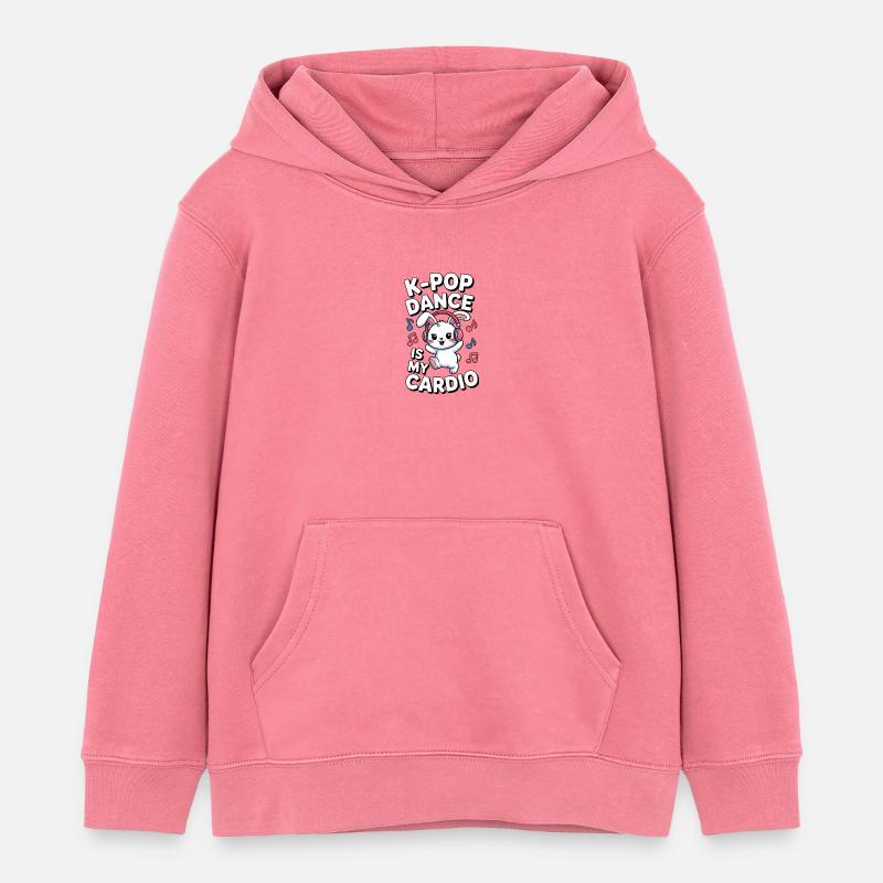 K-Pop Danse Drôle Corée - Sweat à capuche enfant bio Stanley/Stella - rose 