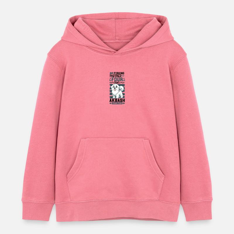 Pêche et Akbas - Sweat à capuche enfant bio Stanley/Stella - rose 