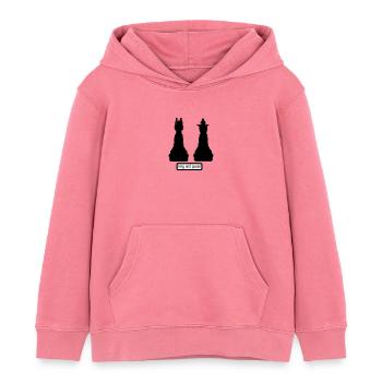 king_and_queen - Kids Organic Hoodie by Stanley/Stella - pink joy  - Front - AI Model Kid Female (0cm)