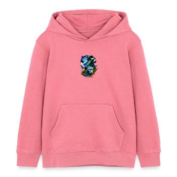 Leopard mit legendärem Frauengesicht - Kinder Organic Hoodie Mini Cruiser von Stanley/Stella - Pink  - Vorne - AI Model Kid Female (0cm)
