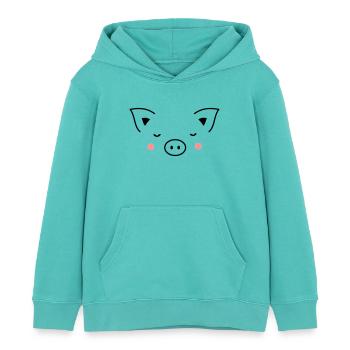 Schwein Sau Schweinchen Ferkel Eber I Geschenkidee - Kinder Organic Hoodie Mini Cruiser von Stanley/Stella - Poolblau - Vorne - AI Model Kid Female (0cm)