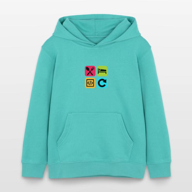 Manger Dormir Code Répéter Citation drôle Dev Sweat à capuche enfant bio Stanley/Stella