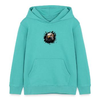 Adlerkopf Farb Splash - Kinder Organic Hoodie Mini Cruiser von Stanley/Stella - Poolblau - Vorne - AI Model Kid Female (0cm)
