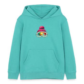 Lustige Apres Ski Sprüche Süß Geschenk Skifahrer - Kinder Organic Hoodie Mini Cruiser von Stanley/Stella - Poolblau - Vorne - AI Model Kid Female (0cm)