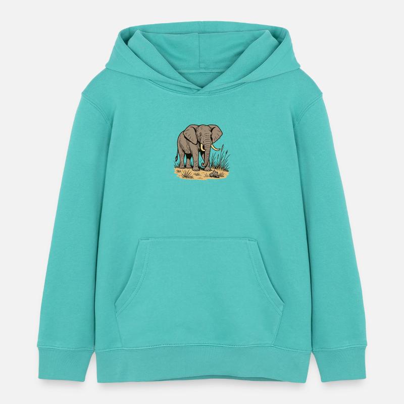 Elefant - Kinder Organic Hoodie Mini Cruiser von Stanley/Stella - Poolblau
