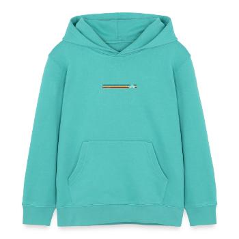Vélo rétro à rayures arc-en-ciel - Sweat à capuche enfant bio Stanley/Stella - bleu piscine - Devant - AI Model Kid Female (0cm)