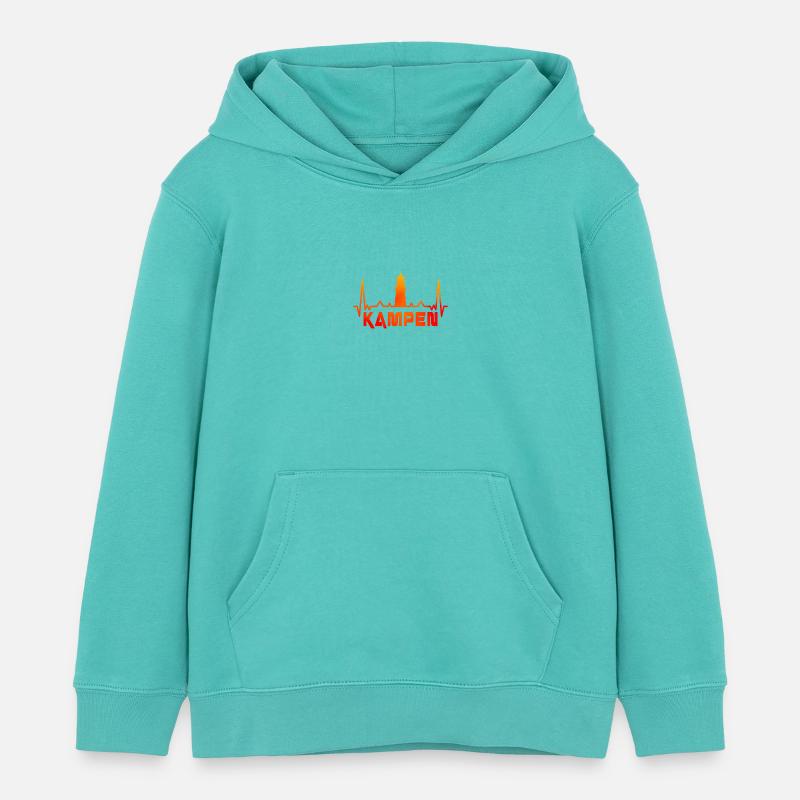 Conception du phare de Kampen / idée cadeau - Sweat à capuche enfant bio Stanley/Stella - bleu piscine