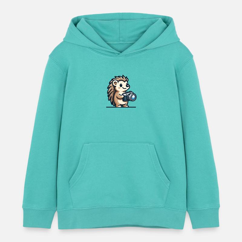 Schnappschuss-Igel: Der Shutterbug-Kumpel - Kinder Organic Hoodie Mini Cruiser von Stanley/Stella - Poolblau