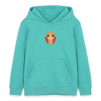 Visage de hibou dégradé dans des tons confortables - Sweat à capuche enfant bio Stanley/Stella - bleu piscine - Devant - AI Model Kid Female (0cm)
