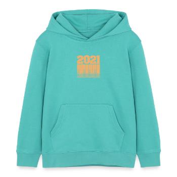 2021 2021 - Sweat à capuche enfant bio Stanley/Stella - bleu piscine - Devant - AI Model Kid Female (0cm)