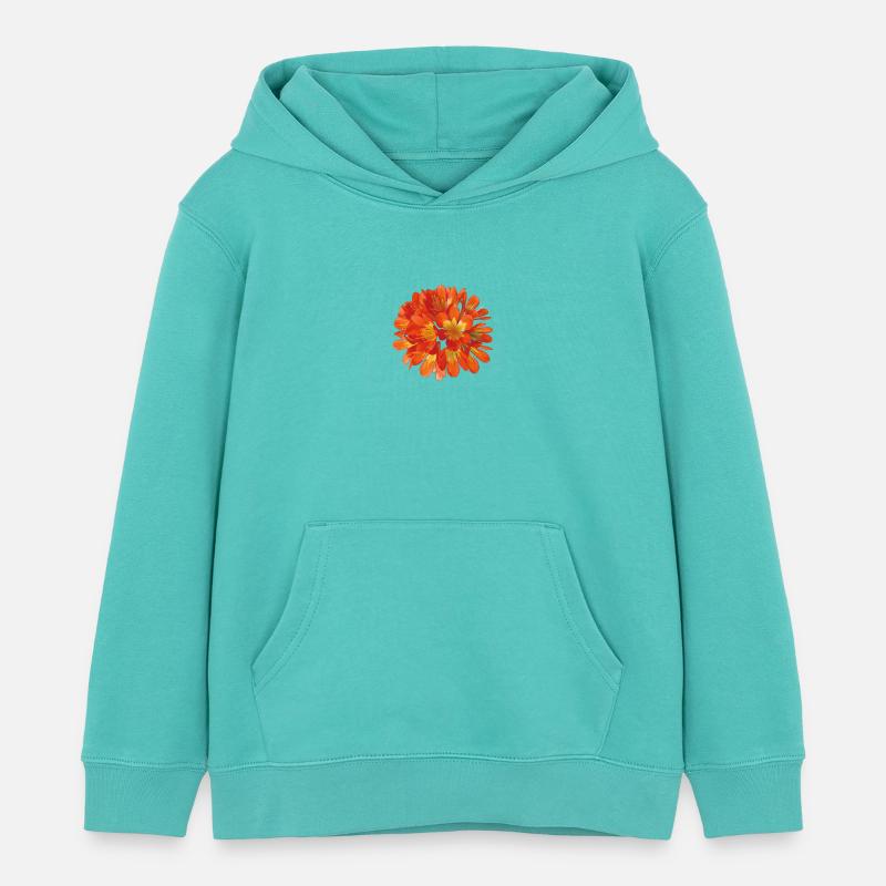 Floraison botanique de clivia orange éclatante - Sweat à capuche enfant bio Stanley/Stella - bleu piscine