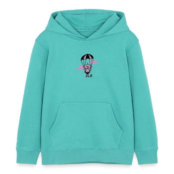 bébé - Sweat à capuche enfant bio Stanley/Stella - bleu piscine - Devant - AI Model Kid Female (0cm)