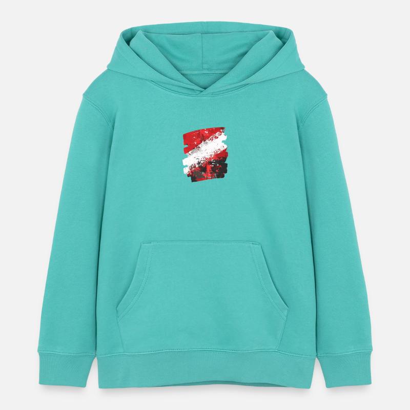 Autriche Drapeau Autriche - Sweat à capuche enfant bio Stanley/Stella - bleu piscine