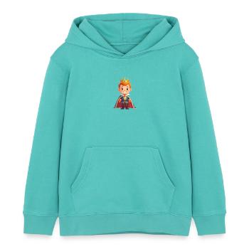 Noble Prince - Sweat à capuche enfant bio Stanley/Stella - bleu piscine - Devant - AI Model Kid Female (0cm)