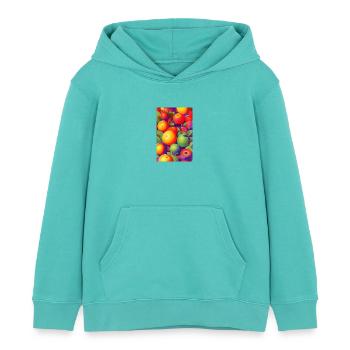 Fruit - Sweat à capuche enfant bio Stanley/Stella - bleu piscine - Devant - AI Model Kid Female (0cm)