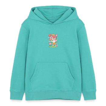 Maison de poupée lapin pastel en fleurs - Sweat à capuche enfant bio Stanley/Stella - bleu piscine - Devant - AI Model Kid Female (0cm)