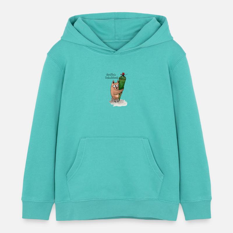 Eule mit Zuckertüte Endlich Schulkind - Kinder Organic Hoodie Mini Cruiser von Stanley/Stella - Poolblau