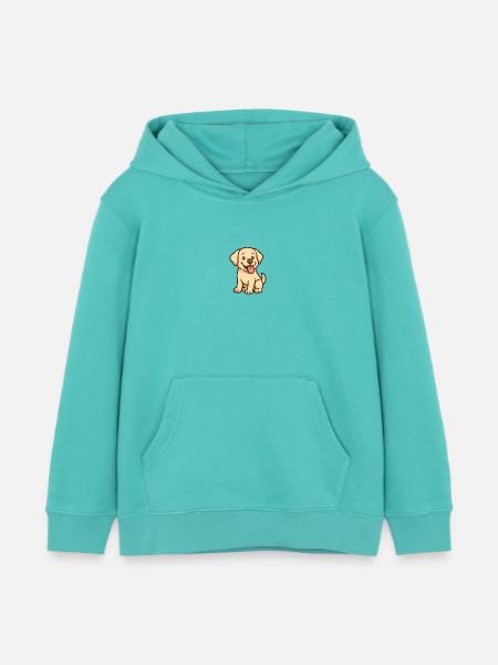 Niedlicher Welpen Cartoon Hund - Kinder Organic Hoodie Mini Cruiser von Stanley/Stella - Poolblau