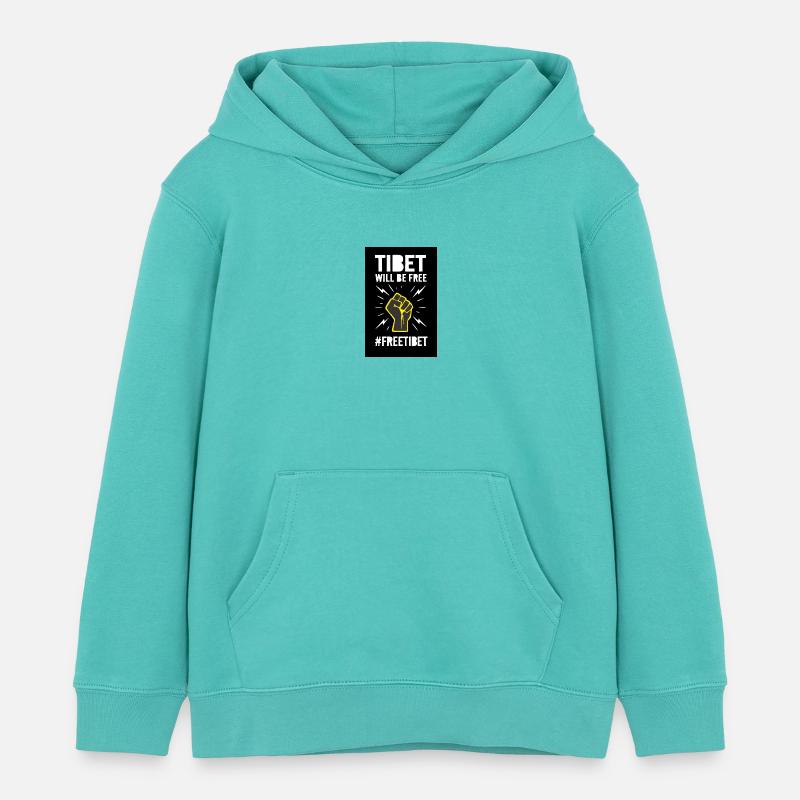 Le Tibet sera libre. Conception de protestation. - Sweat à capuche enfant bio Stanley/Stella - bleu piscine