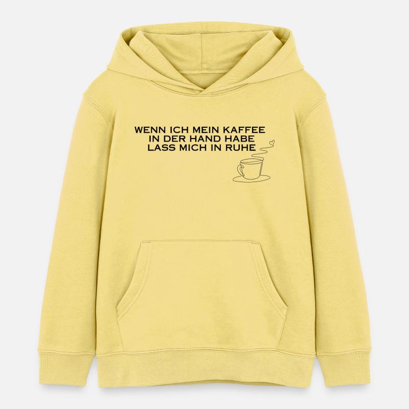 Café à la main - Sweat à capuche enfant bio Stanley/Stella - jaune viva 