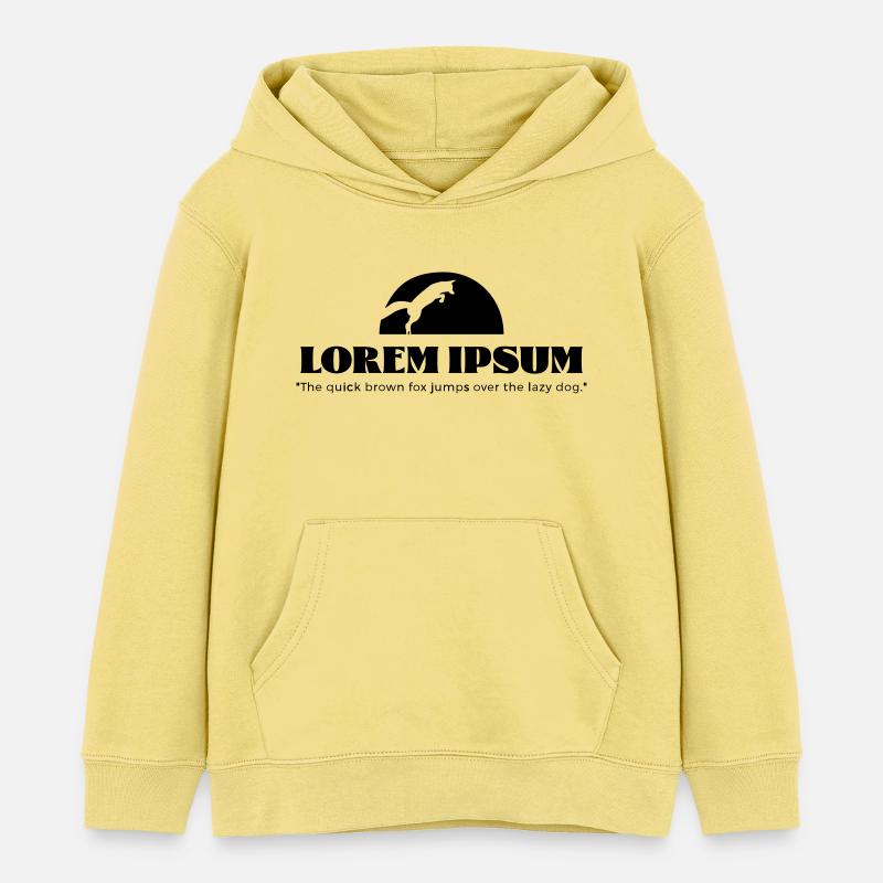 Lorem Ipsum „The quick brown ... - Kinder Organic Hoodie Mini Cruiser von Stanley/Stella - Gelb Viva 